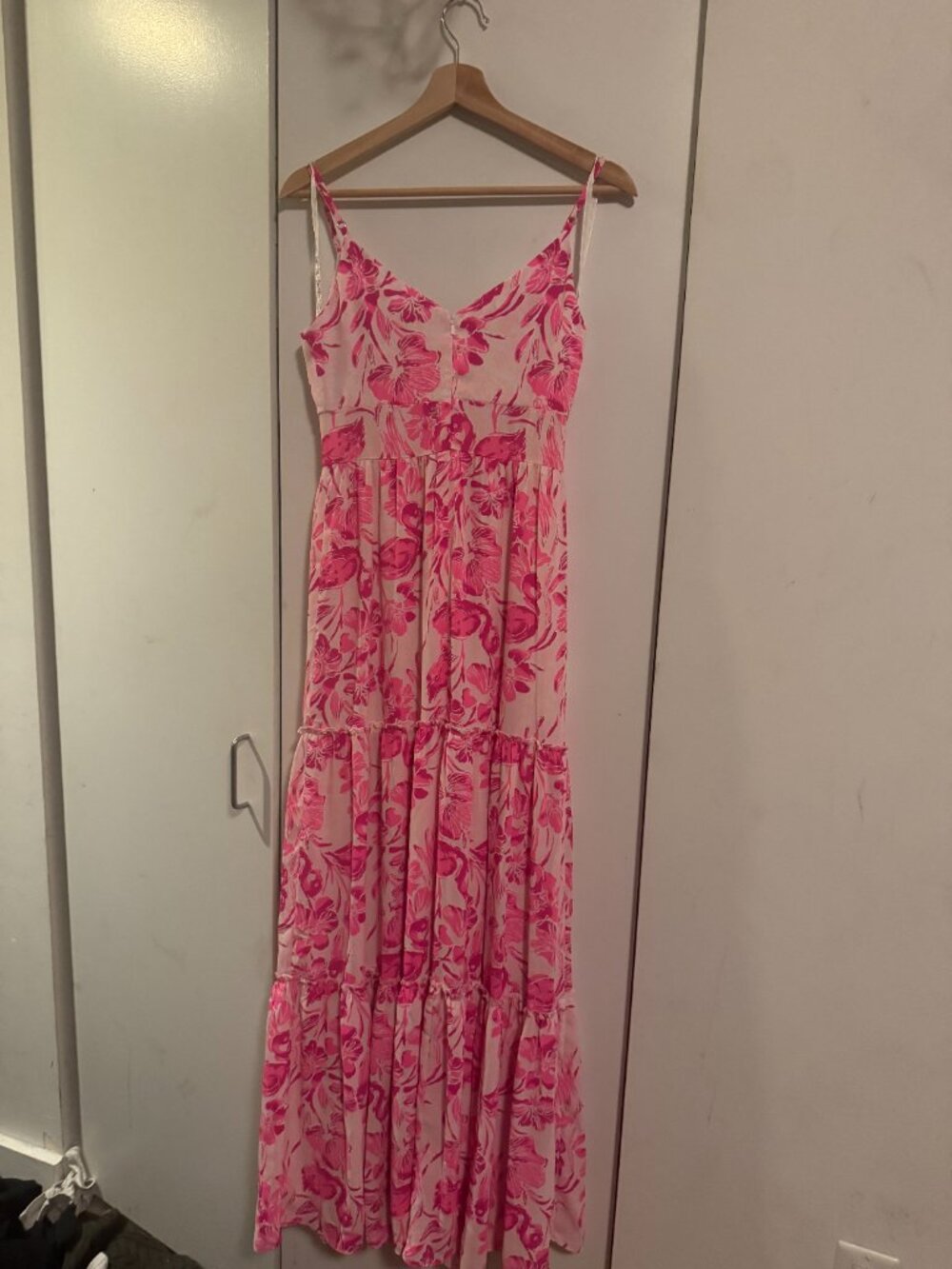 Lilly Pulitzer Pink Floral Tiered Maxi Dress Size 00 Melody NWT - Picture 2 of 8